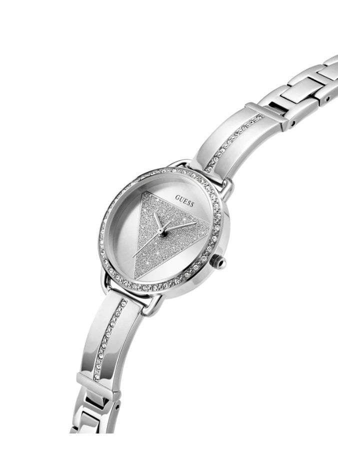 GUESS ساعة كواتز للنساء من غس بتصميم فضي GW0914L1 - Image 4